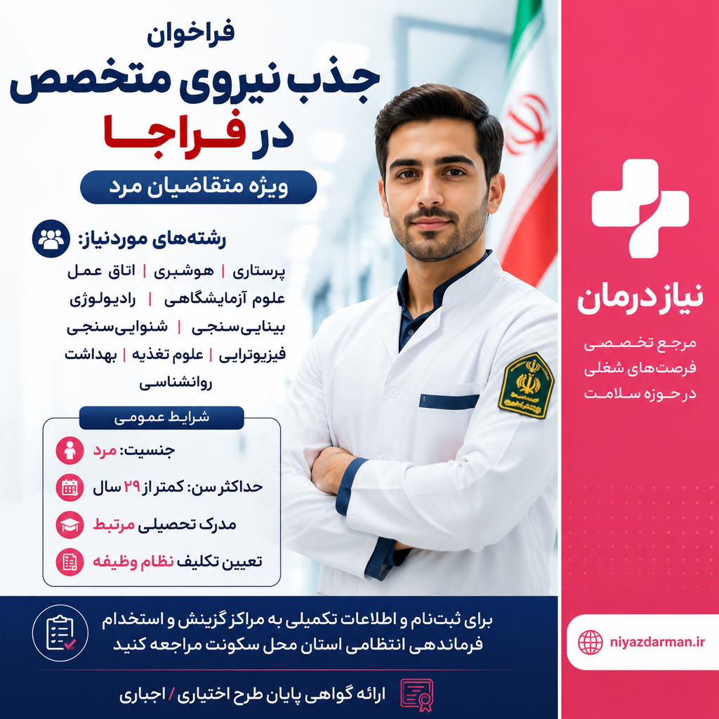 فراخوان جذب نیروی کادردرمان در فراجا